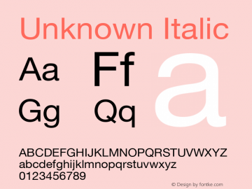  Italic  Font Sample