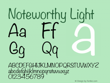 Noteworthy Light 13.0d1e11 Font Sample