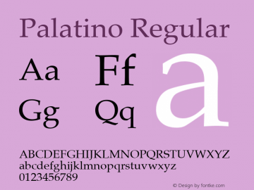 Palatino 13.0d1e2 Font Sample