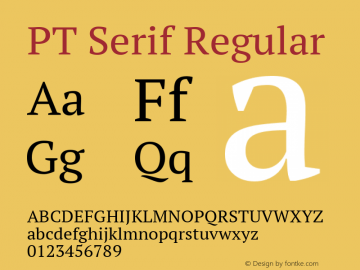 PT Serif 13.0d2e1 Font Sample