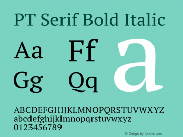 PT Serif Bold Italic 13.0d2e1 Font Sample
