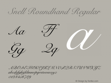 Snell Roundhand 13.0d1e1 Font Sample