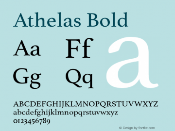 Athelas Bold 13.0d1e3 Font Sample
