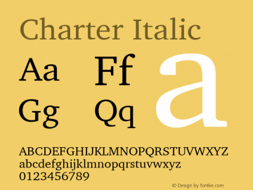 Charter Italic 13.0d1e3图片样张