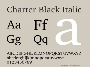 Charter Black Italic 13.0d1e3 Font Sample