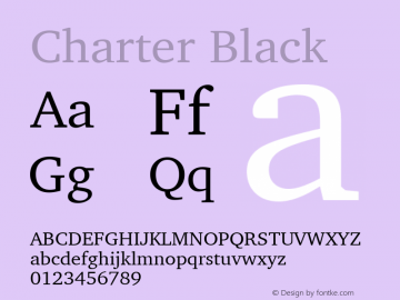Charter Black 13.0d1e3 Font Sample