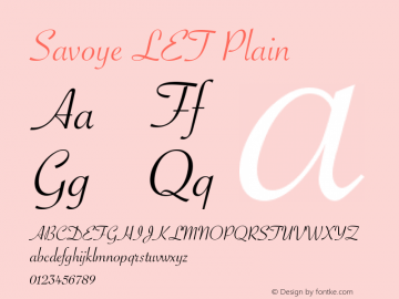 Savoye LET Plain:1.0 13.0d2e4 Font Sample