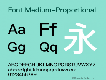 Font Medium-Proportional Version 1.00 August 1, 2017, initial release图片样张