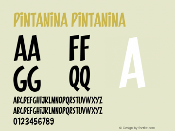 PINTANINA 001.001 Font Sample