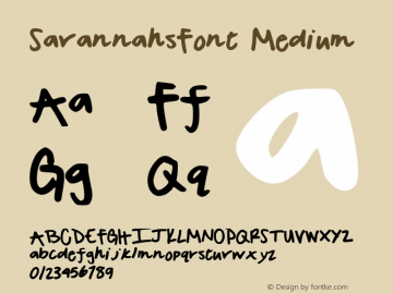 SavannahsFont Version 001.000 Font Sample