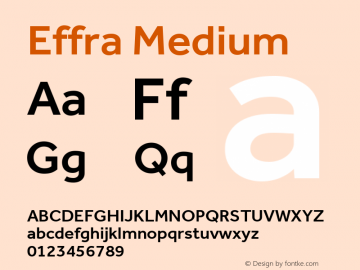 Effra Medium Version 2.001 Font Sample