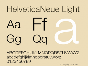 HelveticaNeue Light Macromedia Fontographer 4.1.5 6/22/01 Font Sample