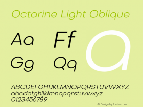 Octarine-LightOblique Version 1.000 Font Sample