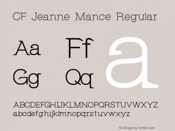 CF Jeanne Mance Regular Version 1.00 2013图片样张