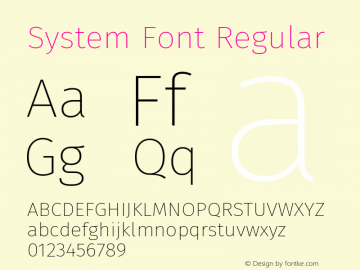 .SF NS Text Regular Version 4.106 Font Sample