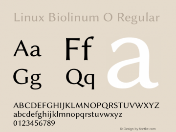 Linux Biolinum O Version 1.1.8 Font Sample