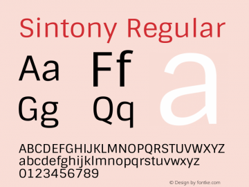 Sintony Version 001.001 Font Sample