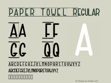 PAPER TOWEL Version 001.000 Font Sample