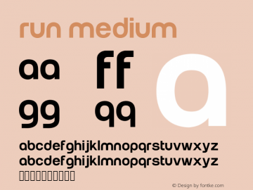 Run Medium Version 1.000 Font Sample