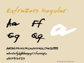 ExtraZero Version 1.00 December 9, 2013, initial release Font Sample