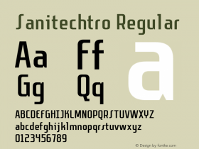 Sanitechtro Regular Version 1.0 - 6/18/2013 Font Sample