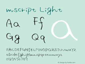 mscript Light Macromedia Fontographer 4.1J 00.10.4 Font Sample