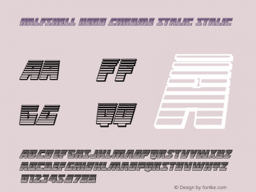 Halfshell Hero Chrome Italic Version 1.0; 2013 Font Sample
