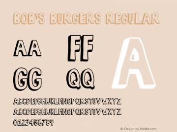 Bob's Burgers Version 1.00 January 27, 2014, initial release Font Sample