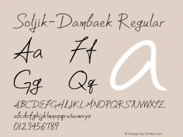Soljik-Dambaek Version 1.00 May 30, 2013, initial release Font Sample