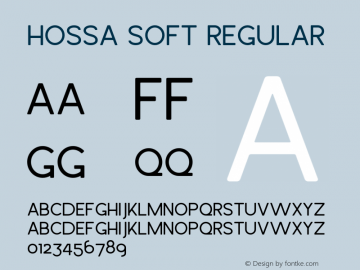 Hossa Soft Regular Version 1.000;PS 001.000;hotconv 1.0.88;makeotf.lib2.5.64775 Font Sample