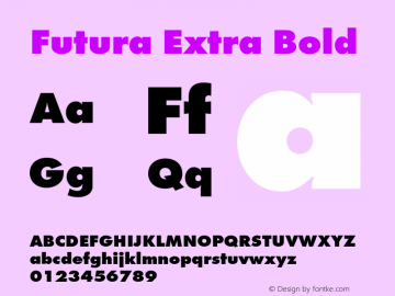 Futura-ExtBol Version 1.000;PS 1.10;hotconv 1.0.38 Font Sample