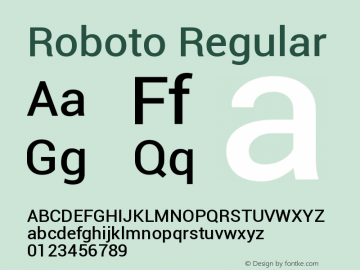 Roboto Version 1.00 September 6, 2015, initial release Font Sample