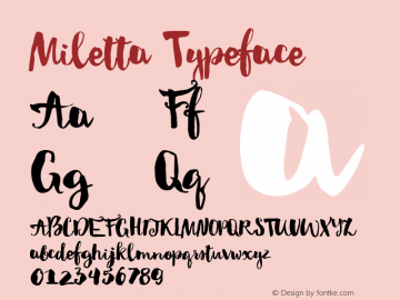 Miletta Typeface Version 1.001图片样张