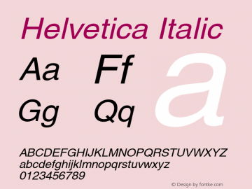 Helvetica Oblique 1998; 1.2图片样张