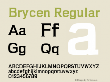 Brycen-Regular Version 1.0 Font Sample