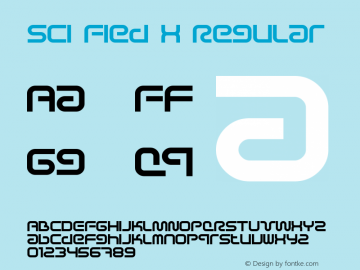 Sci Fied X Regular Version 1.1 Font Sample