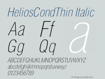 HeliosCondThin Italic Version 1.100;PS 001.001;hotconv 1.0.38图片样张