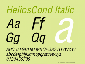 HeliosCond Italic Version 1.100;PS 001.001;hotconv 1.0.38图片样张