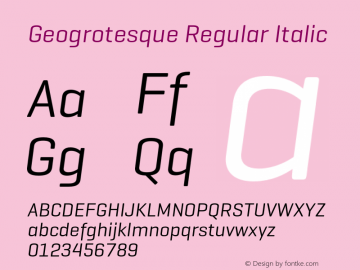 Geogrotesque-RegularItalic Version 2.003图片样张