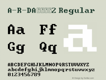 A-R-DA数字字母2 Version 1.00 January 10, 2015, initial release图片样张