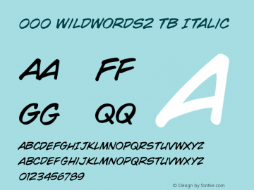 000 WildWords2 TB Italic Version 2.00 July 4, 2014图片样张