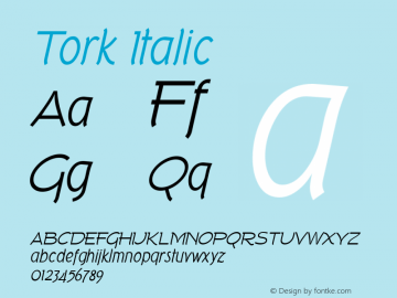 Tork Italic Version 2.000 2004图片样张