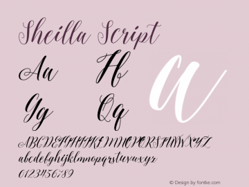 Sheilla Version 1.000 Font Sample