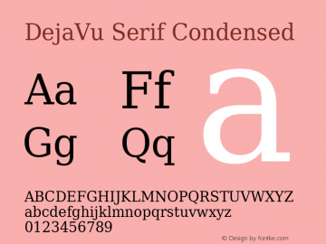 DejaVu Serif Condensed Version 2.37 Font Sample