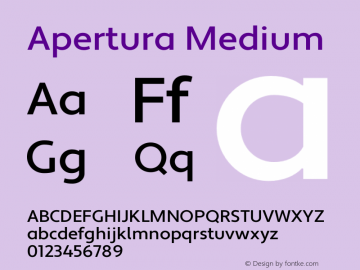 Apertura-Medium Version 1.000 2008 initial release Font Sample