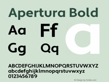 Apertura-Bold Version 1.000 2008 initial release Font Sample