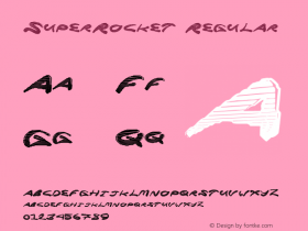 SuperRocket Version 1.00 June 17, 2013, initial release Font Sample
