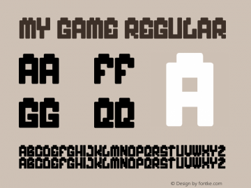 my game Version 1.00 September 17, 2013, initial release Font Sample