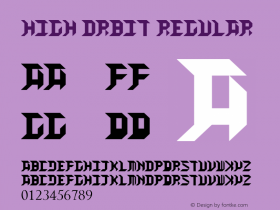 HIGH ORBIT Version 1.00 June 23, 2013, initial release Font Sample