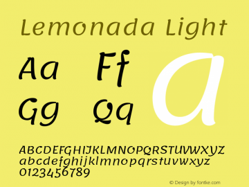 Lemonada Light Version 4.002;PS 004.002;hotconv 1.0.88;makeotf.lib2.5.64775 Font Sample